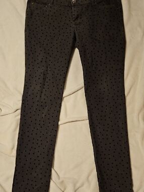 SO Black Skinny Jeans with Tiny Heart Print
